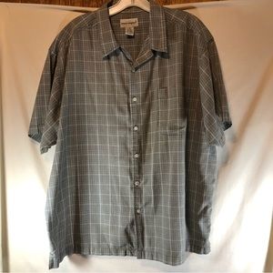 Knightsbridge men’s green/white striped button-down shirt XL